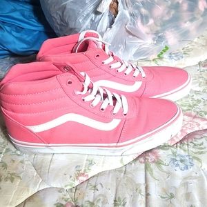 Pink hi top vans